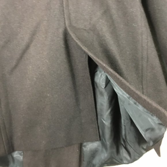 New York Co Peacoat 10 Wool Blend Double Breasted Coat Solid Brown Notch Pockets - Picture 10 of 14